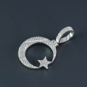 Colgante Clásico con Diamantes Cultivados en Laboratorio, Corte Redondo, Claridad VVS, Oro Blanco de 14 Quilates, Diseño Personalizado de Última Moda - Product Image 5