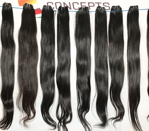 Vendeur d'extensions de cheveux humains vierges indiens de couleur noire droite naturelle crue non traitée cuticule alignée cheveux Remy vagues naturelles - Product Image 6
