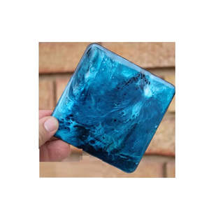 Sous-verres en résine pailletée faits à la main pour boissons Sous-verres en résine gris Fabriqués à la main Sous-verre fabricant de l'Inde - Product Image 4