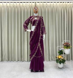 Blusa Sari de Bollywood de diseñador más vendida para mujer, ropa de fiesta India paquistaní, Top Sari para bodas, festivas y ocasiones - Product Image 5