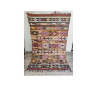 Vintage Handmade Jute Wool Kilim Rug for Home Decor Geometric Area Rugs & Sets for Bedroom Kitchen Dining Living Room - Product Image 3