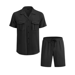 Vêtements de sport hommes ensemble de shorts d'été t-shirts en éponge française short de survêtement survêtement décontracté 100% coton t-shirt avec short ensembles jumeaux - Product Image 1
