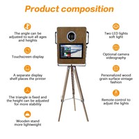 Machine photomaton automatique rétro en bois avec imprimante et appareil photo, facile à assembler, pour événements et fêtes, livraison directe depuis l'entrepôt américain