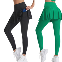 2025 femmes vêtements sport course Fitness pantalon taille haute jupe courte avec poche séchage rapide serré Tennis pantalon