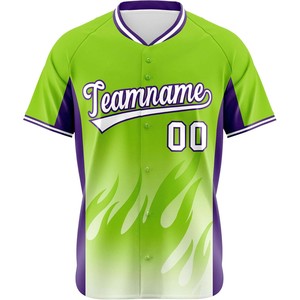 Maillot de baseball personnalisé boutonné Chemise d'équipe de softball Logo brodé Maille respirante Ajustement à séchage rapide Lettres en sergé Tackle USA - Product Image 1