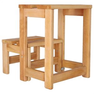 Sgabello a 2 Gradini in Legno WELL HOME con Finitura a Olio 32x23x40 cm per Uso Domestico - Product Image 4