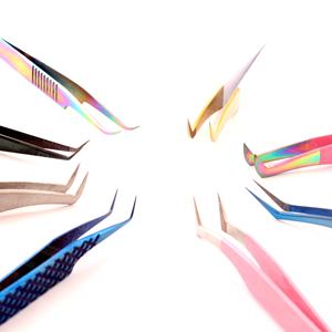 Pinces à épiler professionnelles de haute qualité pour extensions de cils, 45 et 90 degrés, pointe en fibre, aspect naturel, arrivée, gravure de logo - Product Image 5