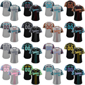 Maillots de baseball unisexes personnalisés en gros, respirants, grandes tailles, vierges, impression numérique, maille antibactérienne, évacuation de l'humidité, 100 % polyester - Product Image 1