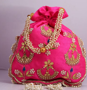 Sac à main traditionnel indien pour femmes, sac fait-main, pochette de mariage, cadeaux Diwali, cadeau de retour indien - Product Image 3
