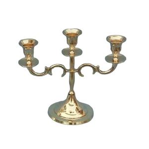 Bougeoir conique à trois bras en laiton de haute qualité avec or polonais brillant fini pour l'éclairage - Product Image 1