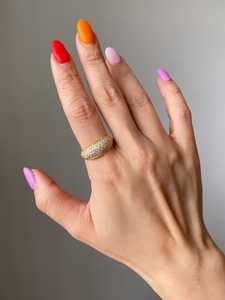 Anillo de Diamante Cultivado en Laboratorio, Oro Amarillo de 14K, Corte Brillante, Engaste Pavé, Diseño Geométrico Único, Unisex, Regalo para Fiestas, Bodas y Otras Ocasiones - Product Image 4