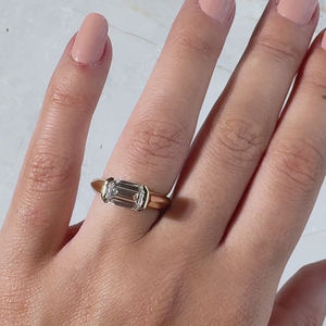 Anillo minimalista de diamante de corte brillante cultivado en laboratorio de 2 quilates de alta calidad 14K blanco amarillo oro rosa IGI certificado VVS2 al por mayor - Product Image 2