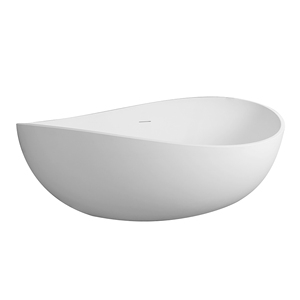 Baignoire autoportante irrégulière moderne en surface solide émaillée blanc mat durable pour adultes - Product Image 1