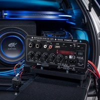 Amplificateur audio karaoké Creatall D10C 120W, carte amplificateur numérique double micro AC 220V 12V 24V pour haut-parleur de 8 à 12 pouces