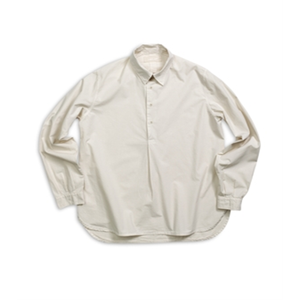 Camicia Oversize a Maniche Lunghe con Bottoni Frontali in Popeline Beige a Righe Semplici, Taglie XS-XL, per Primavera Autunno - Product Image 1