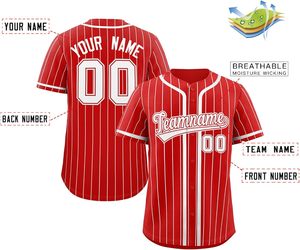 Camiseta de béisbol de corte Atlético abotonada, camiseta de softbol de malla de secado rápido personalizada, aparejos de sublimación bordados, sarga, jóvenes de EE. UU. - Product Image 6