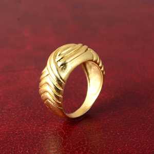 New Style Gold Plated <b>Ring</b> Minimalist Brass Jewelry Men 18k Gold Plated Textured Band Geometric Design <b>Ring</b> For Wholesale/OEM - Product Image 1