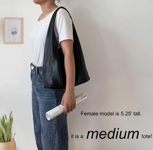 Grand sac fourre-tout Hobo Shopper pour femmes de qualité sac à bandoulière en cuir véritable souple de couleur unie pour les LHB-0127 de voyage - Product Image 3