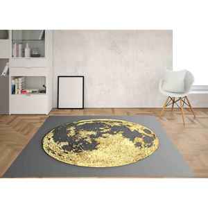 Tapis Lune Dorée, Tapis Décoratifs Lune, Tapis Paysage, Tapis Lune Abstrait, Tapis en Chenille - Product Image 1