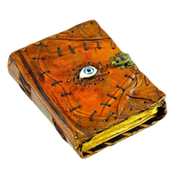 Livre de sorts en cuir Hocus Pocus hanté, Grimoire gothique réaliste avec œil maléfique, Journal de lecture classique, Livre d'ombres pour Halloween