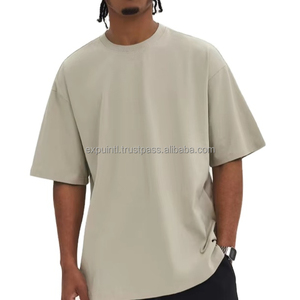 Camisetas de peso pesado personalizadas 240GSM Color sólido 100% algodón camiseta de gran tamaño en blanco hombres Camiseta de manga corta - Product Image 1