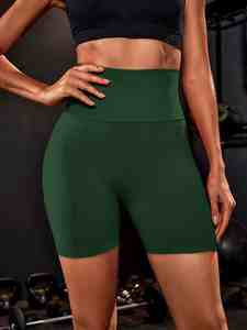 Control de cintura alta transpirable ejercicio corto Fitness Buttery tela suave logotipo personalizado corto con bolsillos - Product Image 5