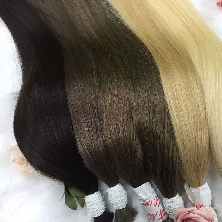 최저 가격 원시 베트남어 사람 머리 벌크 제품 블랙 자연 스트레이트 100% 처녀 대량 머리 확장 구매