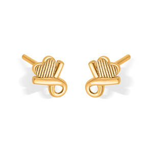 <b>Rose</b> <b>Gold</b> Butterfly <b>Stud</b> <b>Earrings</b> for Kids with Diamond Zircon Pearl Accents - Product Image 4