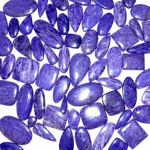 พลอย Charoite สีม่วงธรรมชาติ Cabochon Lot Charoite พลอยแฮนด์เมด ขนาดฟรี Cabochon Lot พลอย Charoite คุณภาพดีที่สุด - Product Image 4
