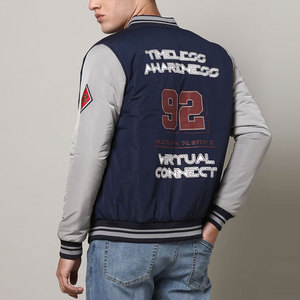 Chaqueta Bomber de Lona para Hombre, Color Liso, Tallas y Colores Personalizables, Diseño Elegante, Cuello Alto, Ropa Casual - Product Image 4