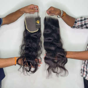 Bodywave Curly 5x5 6x6 13x4 Virgen Cutícula Alineada Raw Indian Temple Cabello humano Hd Swiss transparente full Hd Cierre de encaje - Product Image 1