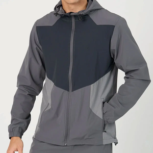 Conjunto Deportivo de Dos Piezas con Capucha, Transpirable, con Logotipo Personalizado, Diseño Moderno, Chaqueta Cortavientos con Cremallera para Hombre - Product Image 3