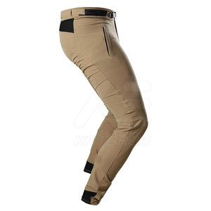 Pantalon de cyclisme ajusté pour homme, longueur longue, respirant, sans couture, séchage rapide, 100% coton, couleur beige - Product Image 3