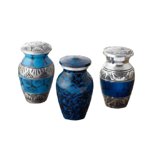 Urna de cenizas humanas de Metal de diseño fabuloso multicolor con pegatina de flores Almacenamiento de tapa de urna de cremación - Product Image 4