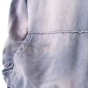 Survêtements décontractés à capuche, style tendance, nouvelle arrivée, hiver, écologiques, couleur unie, effet délavé, 100% coton, vente en gros - Product Image 4