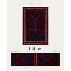 พรมโพลีเอสเตอร์ขายส่ง HUMAYUN HM006 สีแดง ผลิตด้วยเครื่องจักร พรมตุรกี สำหรับห้องนั่งเล่น โครงการโรงแรม - Product Image 2