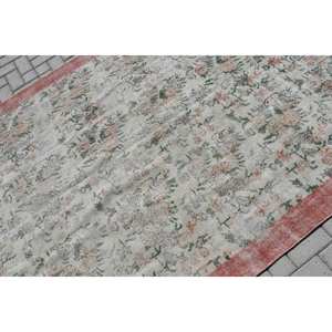 Vintage Turkish <b>Rug</b> Beige Red 5.7 X 9.2ft <b>Large</b> Area Woolen Patchwork Design <b>for</b> Hallway Bedroom Latex <b>for</b> <b>Living</b> <b>Room</b> Bedside - Product Image 5