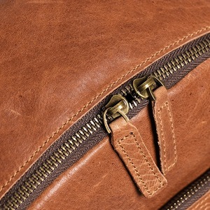 Mochila de Cuero Marrón con Cremallera para Computadora Portátil de 14 Pulgadas, Estilo Vintage, para Hombres y Mujeres, para Viajes al Aire Libre, para la Escuela, para Libros - Product Image 5