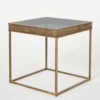 Carré Or Pied En Acier Inoxydable Dessus En Marbre Rond Salon Mobilier De Maison De Luxe Côté Centre Café Thé Table