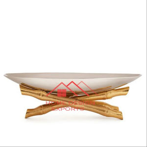Cuenco de frutas de Metal de diseño clásico con acabado plateado y dorado para Decoración de mesa, frutas para uso en el hogar, hoteles y restaurantes - Product Image 1
