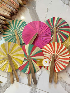 Abanico Decorativo de Bambú Natural, Abanico de Hoja de Palma de Bambú Tejido a Mano, Artesanía de Bambú Duradera para Fiestas y Regalos - Caryln - Product Image 5