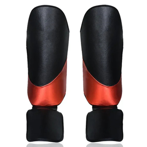 Negro Color rojo Buena calidad PU Cuero Totalmente personalizado Hecho Mejor proveedor Su propio boxeo Espinillera para entrenamiento de lucha - Product Image 2