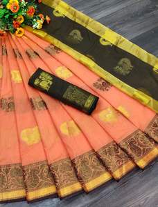 คอลเลกชันออกแบบ Ikkat Pattu Saree พร้อมบล็อกพิมพ์เสื้อผ้าอินเดียสำหรับสุภาพสตรีสำหรับงานแต่งงานและโอกาสพิเศษ - Product Image 6