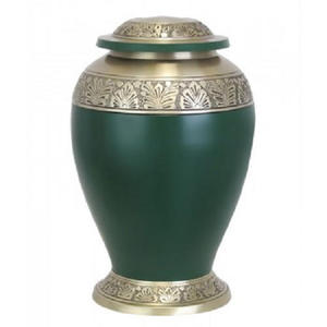 Urne funéraire en aluminium noir et or avec motif floral gravé, luxe, décorative, pour cendres humaines adultes. - Product Image 4