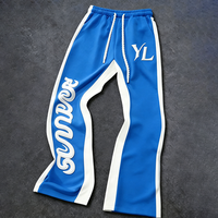 Pantalon de survêtement évasé pour homme, style hip-hop, color-block, de haute qualité, séchage rapide, respirant, en molleton 100% polyester, avec impression en relief