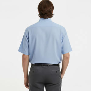 Camisa de Vestir de Bambú Sólida Personalizada para Hombre, Corte Holgado, Manga Corta, Ecológica, Formal - Product Image 3