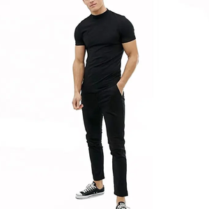 High Quality Custom Embroidered Printed Solid Color Slim <b>Fit</b> <b>T</b>-<b>shirt</b> Cotton and Spandex <b>T</b> <b>Shirt</b> for Men - Product Image 4