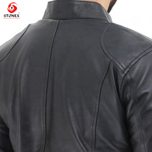 Chaqueta de cuero para hombre estilo motocicleta etiqueta diseño personalizado curtido vegetal piel de oveja Natural de la mejor calidad - Product Image 4