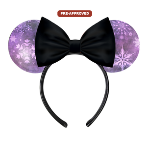 Serre-tête flocon de neige rose personnalisable DIY pour filles, accessoire de mode pour enfants en vinyle noir à peindre soi-même - Product Image 1