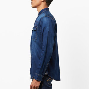 Meilleure vente chemise en jean pour hommes nouveauté vêtements de rue avec la conception appropriée de l'usine 100% coton - Product Image 2
